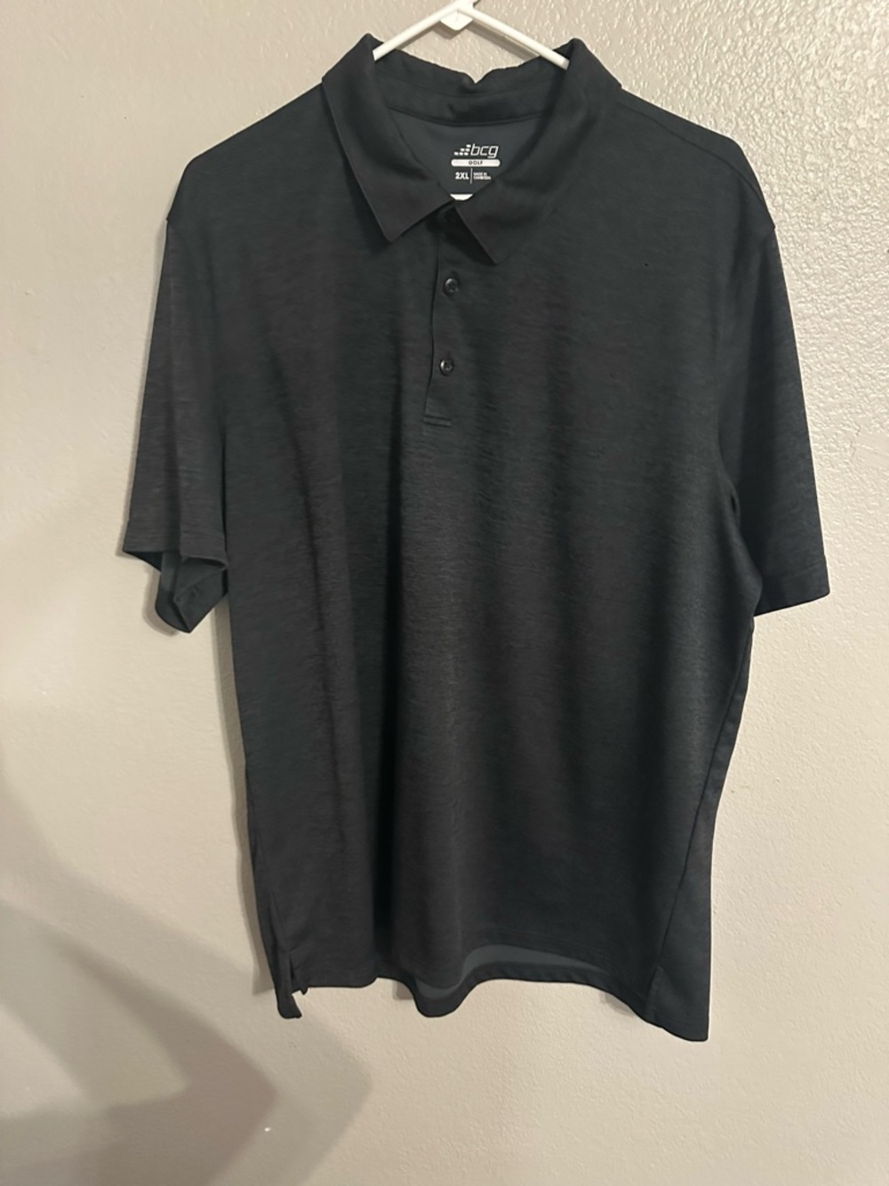 bcg Black Short-Sleeve Polo Shirt - Three-Button Placket
